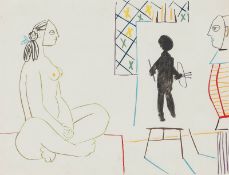 PABLO PICASSO (NACH) - DER KÜNSTLER UND SEIN MODELL