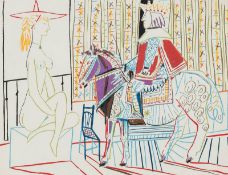 PABLO PICASSO (NACH) - WEIBLICHER AKT UND KÖNIG AUF PFERD