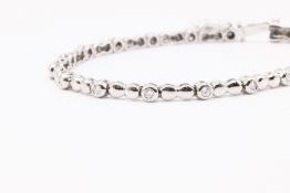 Natural Bracelet 0.51ct G Colour SI Clarity Round Brilliant Cut - 18kt White Gold - Length 7 inches