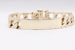 9k Yellow Gold ID Bracelet ( 42 Grams ) Stunning Bark Design