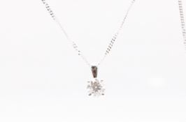 Natural Pendant 0.40ct F Colour SI Clarity Round Brilliant Cut - 18kt White Gold - EDR Certificate