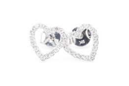 Heart Shape Natural Earrings 0.21ct G Colour SI Clarity Round Brilliant cut - 9kt White Gold