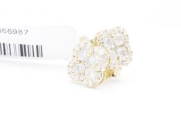 Natural Earrings 1.00ct G Colour SI Clarity Round Brilliant Cut - 9kt Yellow Gold