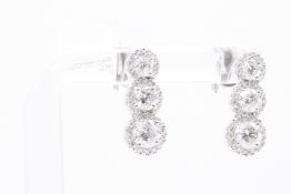 Natural Earrings 1.65ct G Colour SI Clarity Round Brilliant Cut - set in 18kt White Gold
