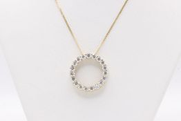Natural 1.60ct Pendant F Colour VS2 Clarity Round Brilliant Cut - 18kt Yellow Gold- Comes with Chain