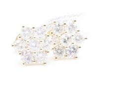 Natural Earrings 1.55ct G Colour SI Clarity Round Brilliant - 9kt Yellow Gold