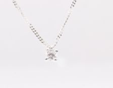 Natural Pendant 0.10ct F Colour SI Clarity Round Brilliant Cut - 18kt White Gold - EDR Certificate