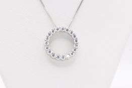 Natural 1.60ct Pendant F Colour VS2 Clarity Round Brilliant Cut -18kt White Gold - Comes with Chain