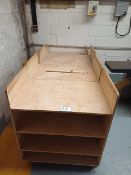 4, Wooden Fabricated Mobile Shelved Trolleys