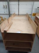 4, Wooden Fabricated Mobile Shelved Trolleys