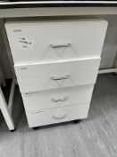 4, Under Counter Four Drawer Mobile Pedestal