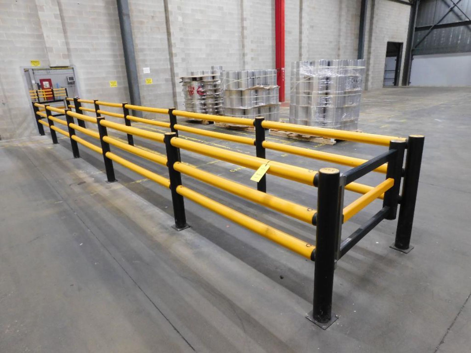 (10) Sections of A-Safe Safety Barricade, (2) Swing Gates, Approx. 35'L x 45" H