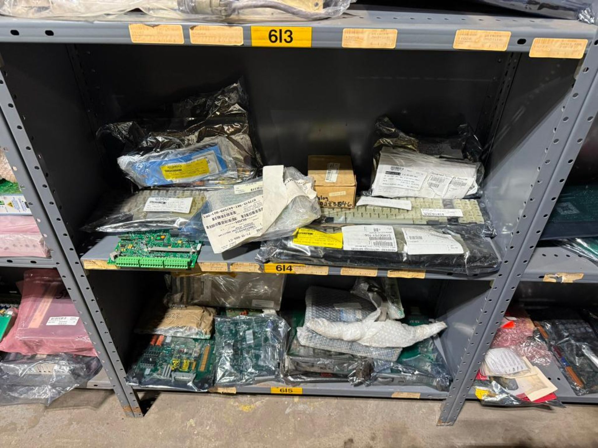 FOUR SECTIONS OF ELECTRICAL PARTS ON SHELVING - Simple Rigging/Loading ...
