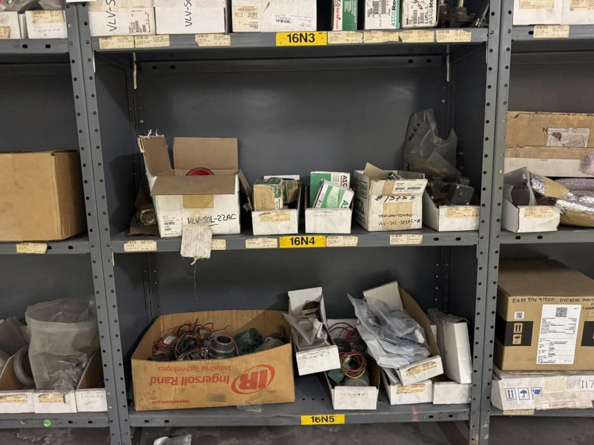 (1) SECTION OF ASCO VALVES ON SHELVES - Simple Rigging/Loading Fee: $100