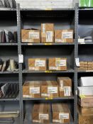 (1) SECTION OF GE ELECTRICAL PARTS ON SHELVES