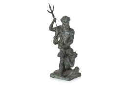 AFTER GIAN LORENZO BERNINI - NEPTUNE AND TRITON BRONZE SCULPTURE