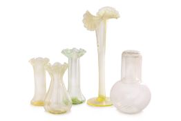 A GROUP OF MOSTLY URANIUM VICTORIAN GLASSWARE
