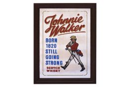 A JOHNNIE WALKER SCOTCH WHISKY BARWARE MIRROR