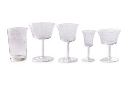 A SUITE OF ENGRAVED TABLE GLASSES