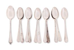 A SET OF ELEVEN SILVER COFFEE SPOONS BY MAPPIN & WEBB AND ONE OTHER TEASPOON