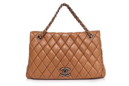 A CHANEL QUILTED LAMBSKIN BUBBLE FLAP BAG