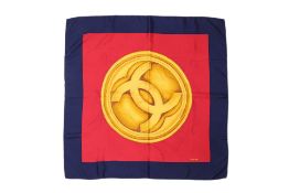 A CHANEL COCO MARK SILK SCARF