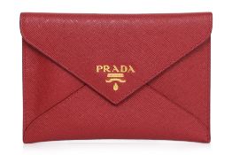 A PRADA RED ENVELOPE WALLET
