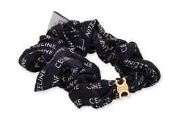 A CELINE SCRUNCHIE RAYURE IN BLACK BY HEDI SLIMANE