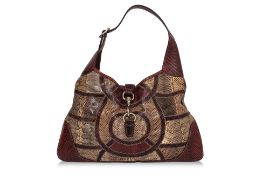A GUCCI PYTHON JACKIE SHOULDER BAG