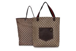 TWO GUCCI GG SUPREME BAGS TOTE BAGS