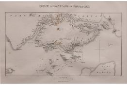 AN ENGLISH MAP OF SINGAPORE BY STAMFORD RAFFLES, 1830