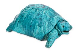 AN EXTREMELY LARGE CLEMENT MASSIER CERAMIC MODEL OF A TORTOISE