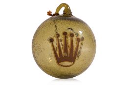 A ROLEX SHOP-DISPLAY GLASS FLOAT