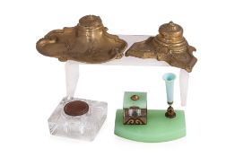 A GROUP OF FOUR INKWELLS