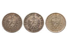 CUBA 1ST REPUBLIC 1 PESO 1915; 1934 (3)