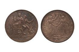 SWISS SHOOTING 5 FRANCS - LAUSANNE 1876; LUGANO 1883 (2)