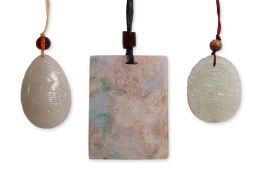 A GROUP OF THREE JADE CARVINGS (1)