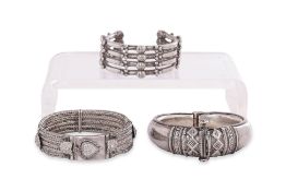 THREE INDIAN SILVER BANGLES