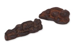 TWO CAST IRON FIGURES