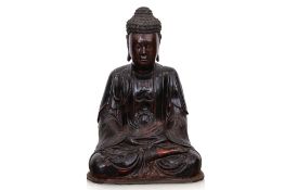 A LARGE VIETNAMESE LACQUERED BUDDHA STATUE