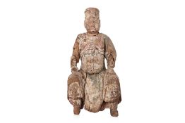 A LARGE POLYCHROME FIGURE OF GUANDI (2)