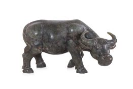 A JADE MODEL OF A BUFFALO