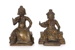 TWO BRONZE FIGURES OF GUANDI