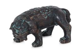 A BRONZE FIGURE OF A MYTHICAL BEAST