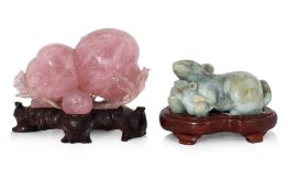 TWO HARDSTONE CARVINGS