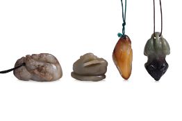 A GROUP OF FOUR JADE CARVINGS (1)