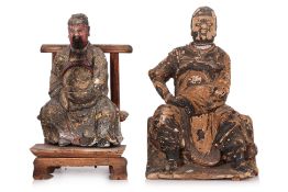 TWO POTTERY MODELS OF GUANDI