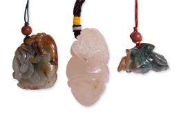 A GROUP OF THREE HARDSTONE CARVINGS