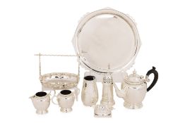 A GROUP OF SILVER PLATED ITEMS