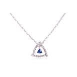A SAPPHIRE AND DIAMOND NECKLACE